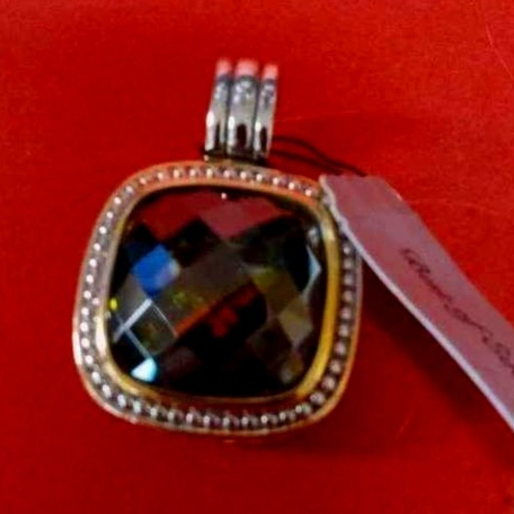 "BEST OF EVERYTHING" MAGNET LOOP PENDANT NIB GREEN RHINESTONE LARGE PENDANT